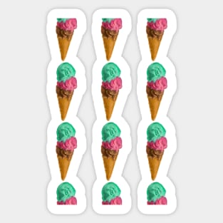 Ice Cream (Chocolate, Strawberry, Chocolate Chip Mint) Sticker